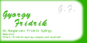 gyorgy fridrik business card