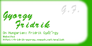 gyorgy fridrik business card